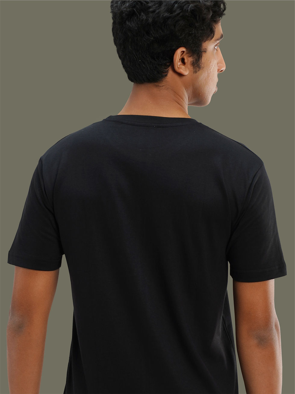 Thumbnail: Rough it Out - Black Biker T-Shirt - Back
