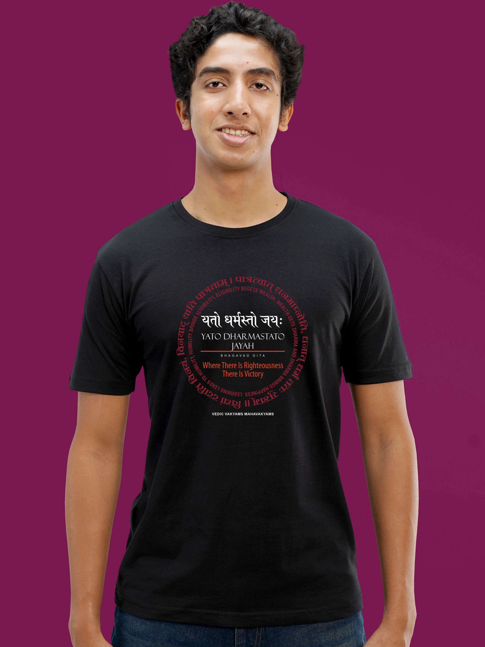 YATO DHARMASTATO JAYAH - YOGA & INDIAN SPIRITUALITY T-SHIRT