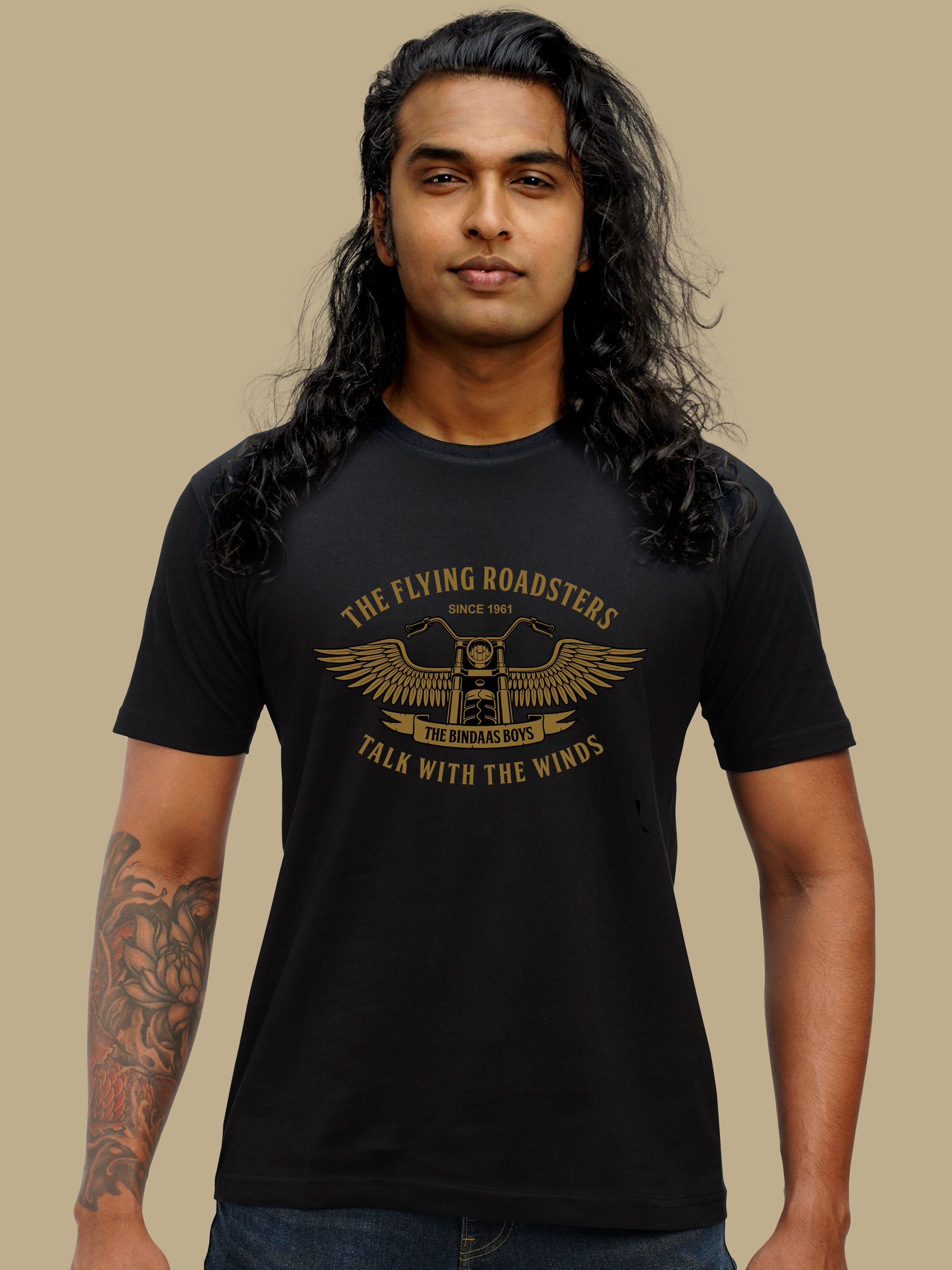 FLYING ROADSTER BIKER T-SHIRT FRONT