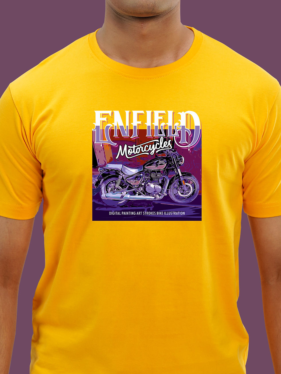 Thumbnail: DIGITAL ART ROYAL ENFIELD BIKER T-SHIRT