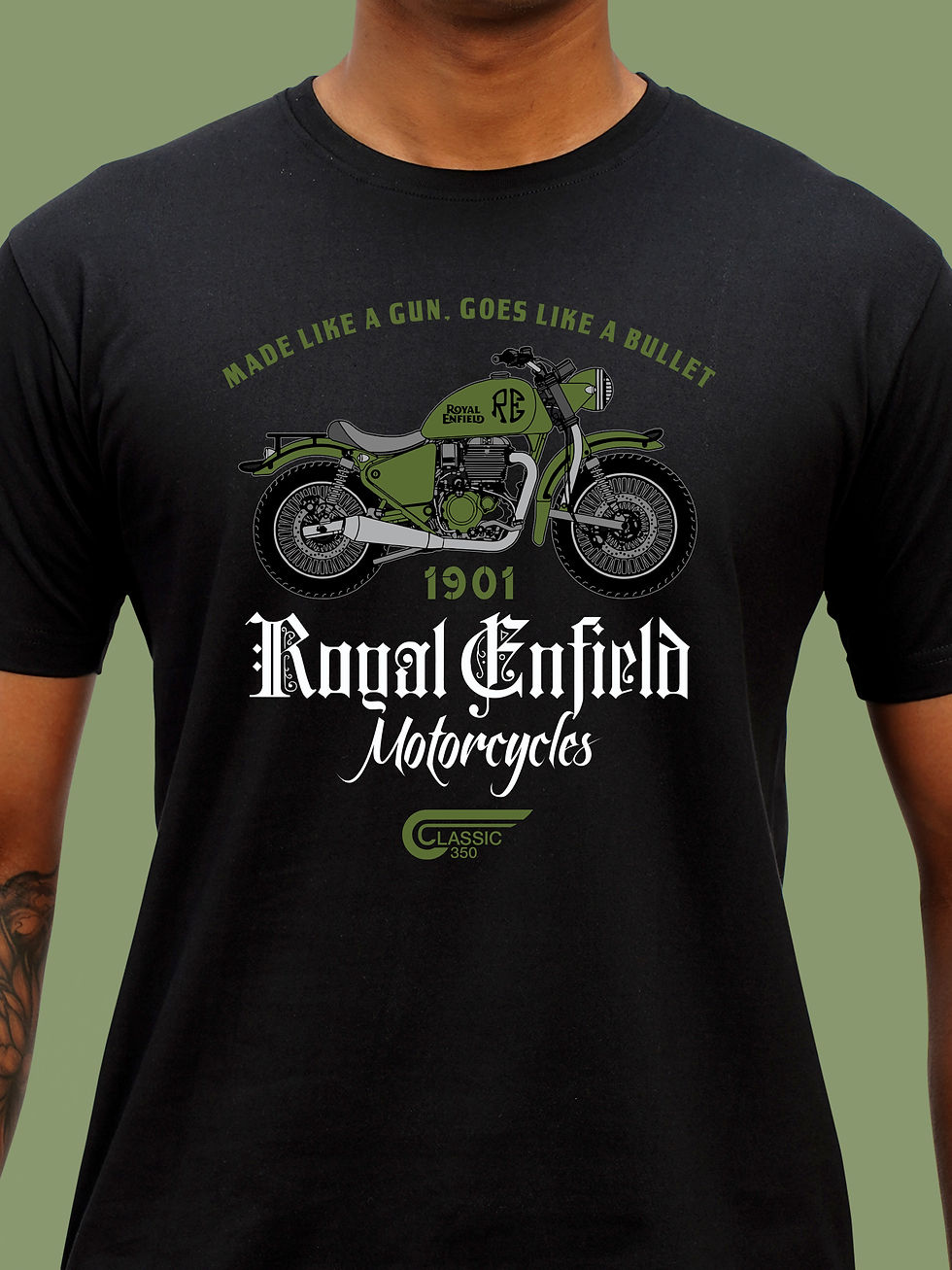 Thumbnail: ROYAL ENFIELD MOTORCYLE FANS T-SHIRT FRONT ZOOM