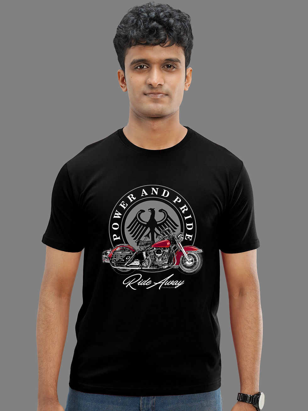 POWER AND PRIDE BIKER T-SHIRT FRONT