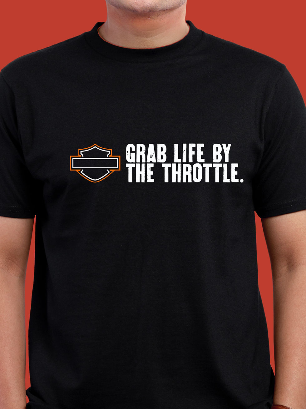 Thumbnail: HARLEY INSPIRED BIKER T-SHIRT FRONT ZOOM