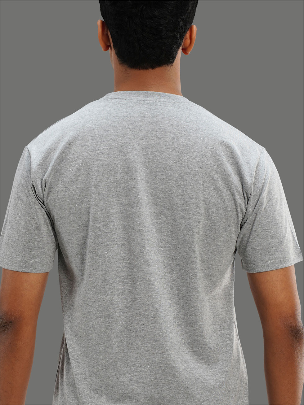 Thumbnail: Aprilia - Grey Melange, Round Neck - Biker T-Shirt - Back