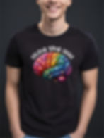 Color Your Ideas - Black, Round Neck Awesome T-Shirt - Front View Zoom