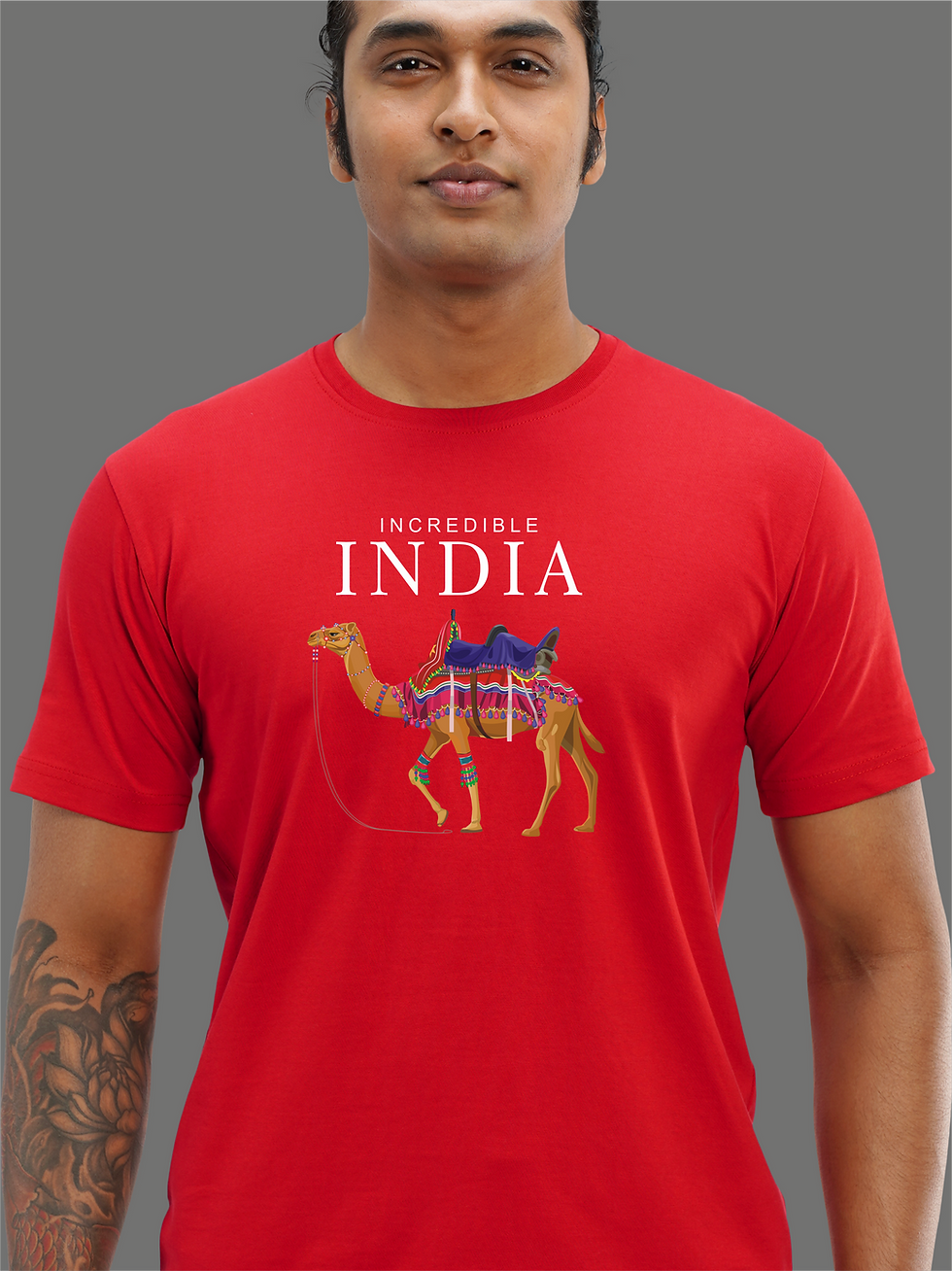 Incredible India Red Awesome T-Shirt - Front