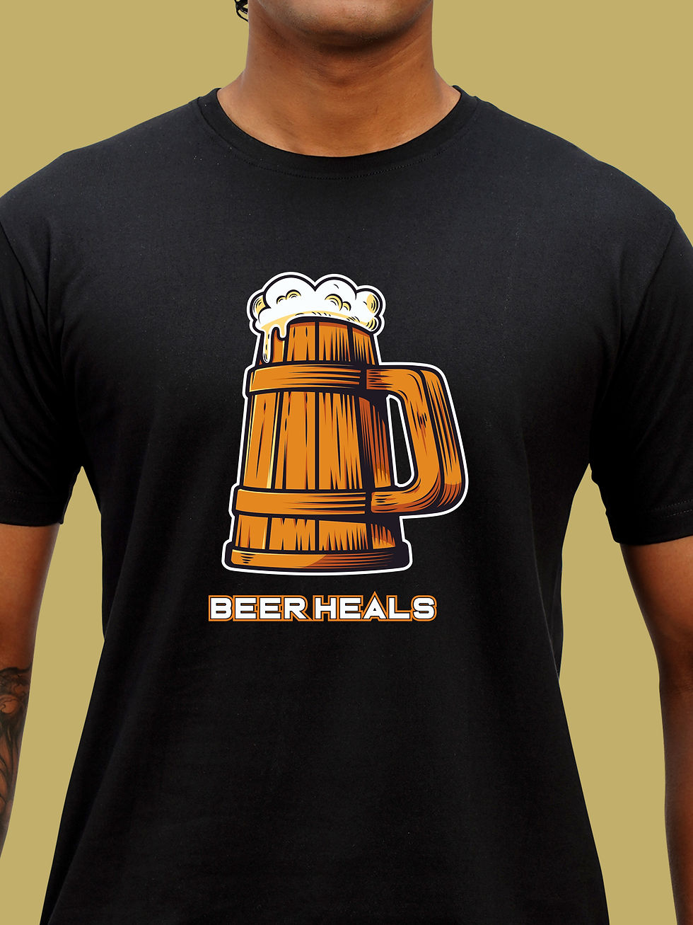 BEER HEALS - NAUGHTY T-SHIRT FRONT ZOOM