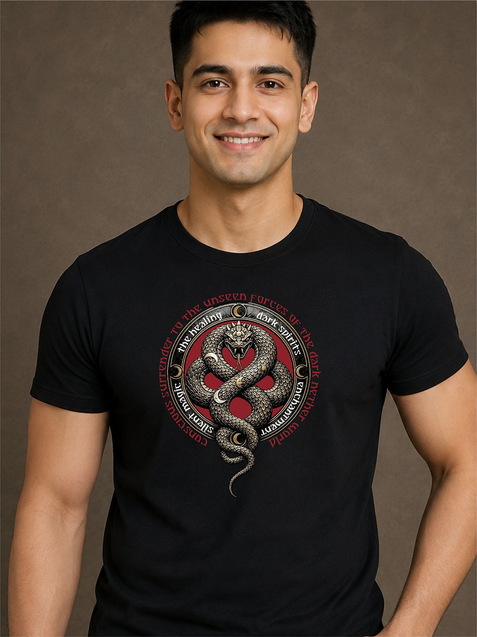 Dark Enchantment - Black, Round Neck Awesome T-Shirt - Front View