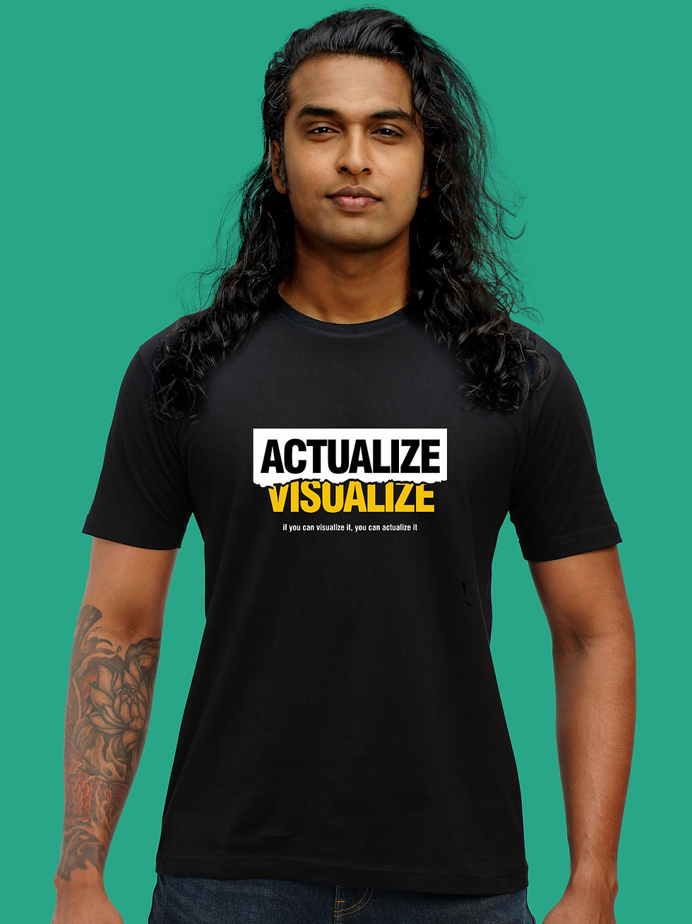 VISUALIZE, ACTUALIZE - AWESOME T-SHIRT FRONT