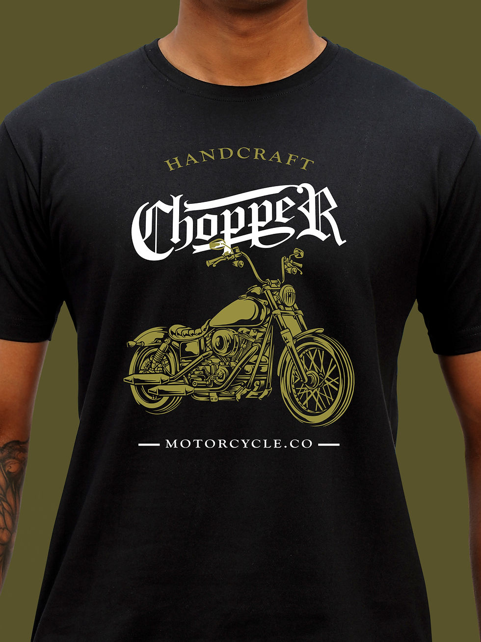 CHOPPER BIKER T-SHIRT FRONT ZOOM