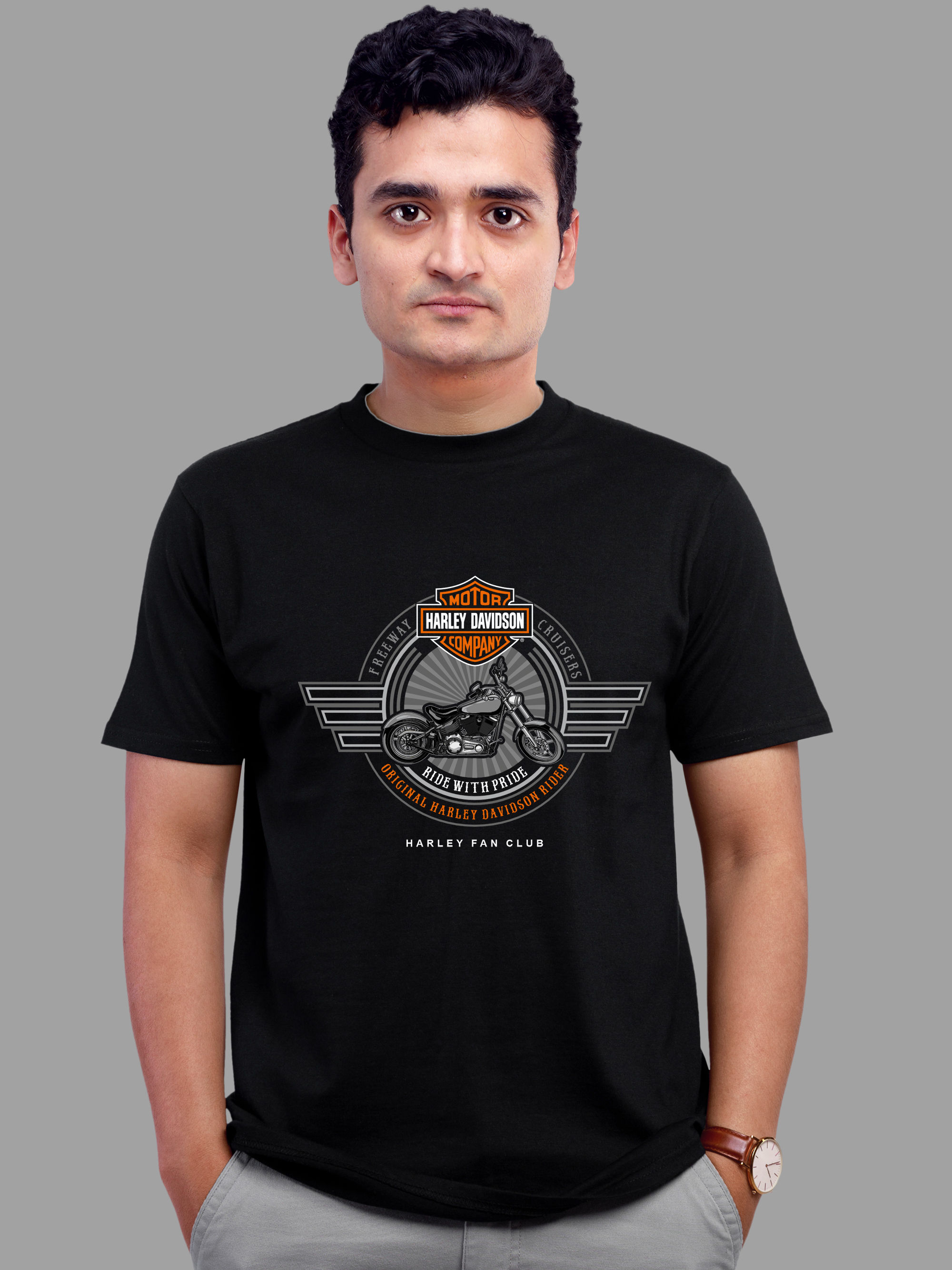 HARLEY INSPIRED BIKER T-SHIRT FRONT