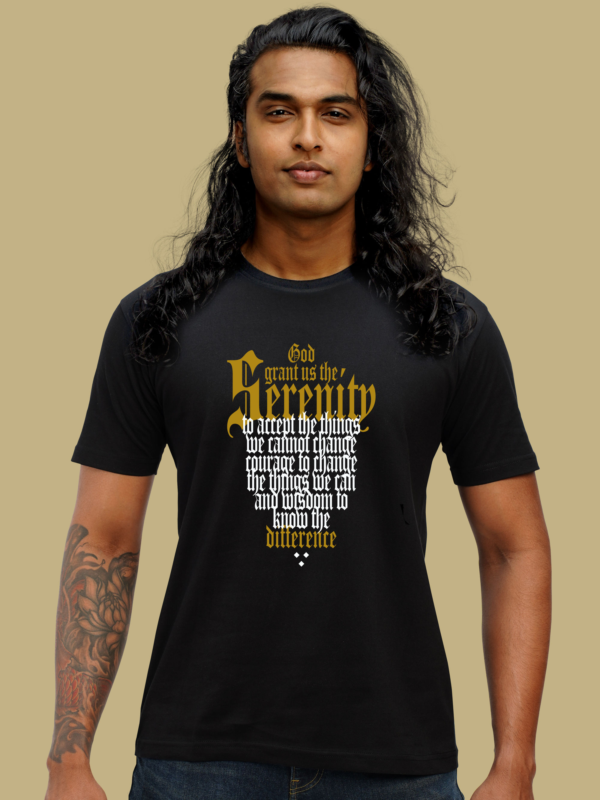 SERENITY PRAYER - RECOVERY T-SHIRT FRONT