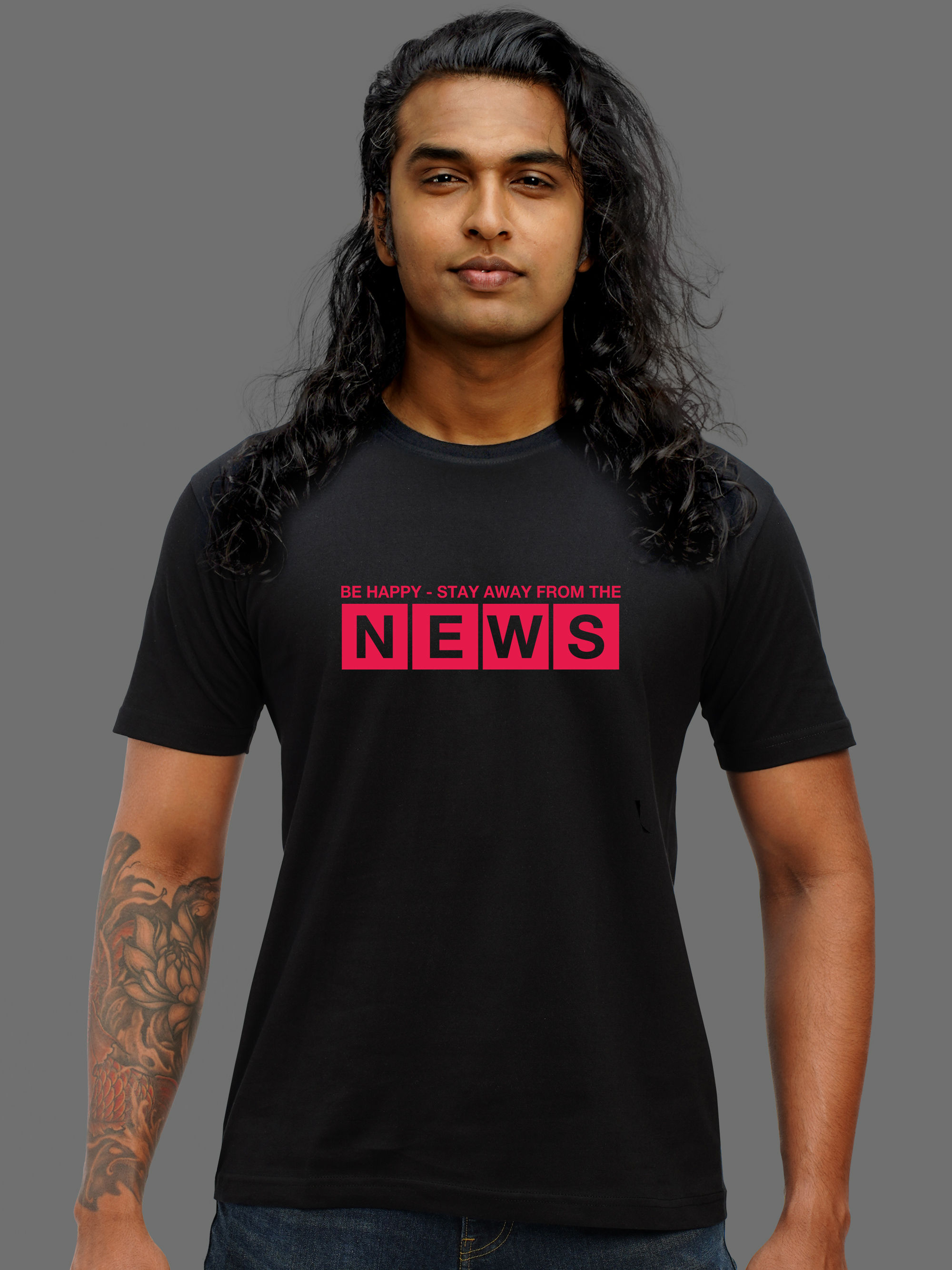 STAY AWAY FROM THE NEWS - NAUGHTY T-SHIRT FRONT
