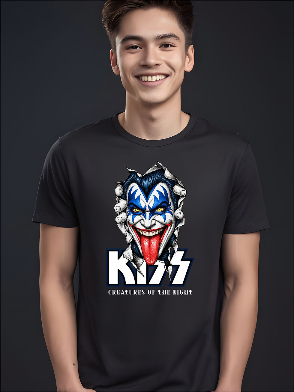 KISS - Creatures of the Night, Black Round Neck, Music T-Shirt - Front View