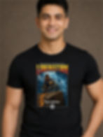 Liberation - Royal Enfield Rider - Black, Round Neck - Biker T-Shirt - Front View