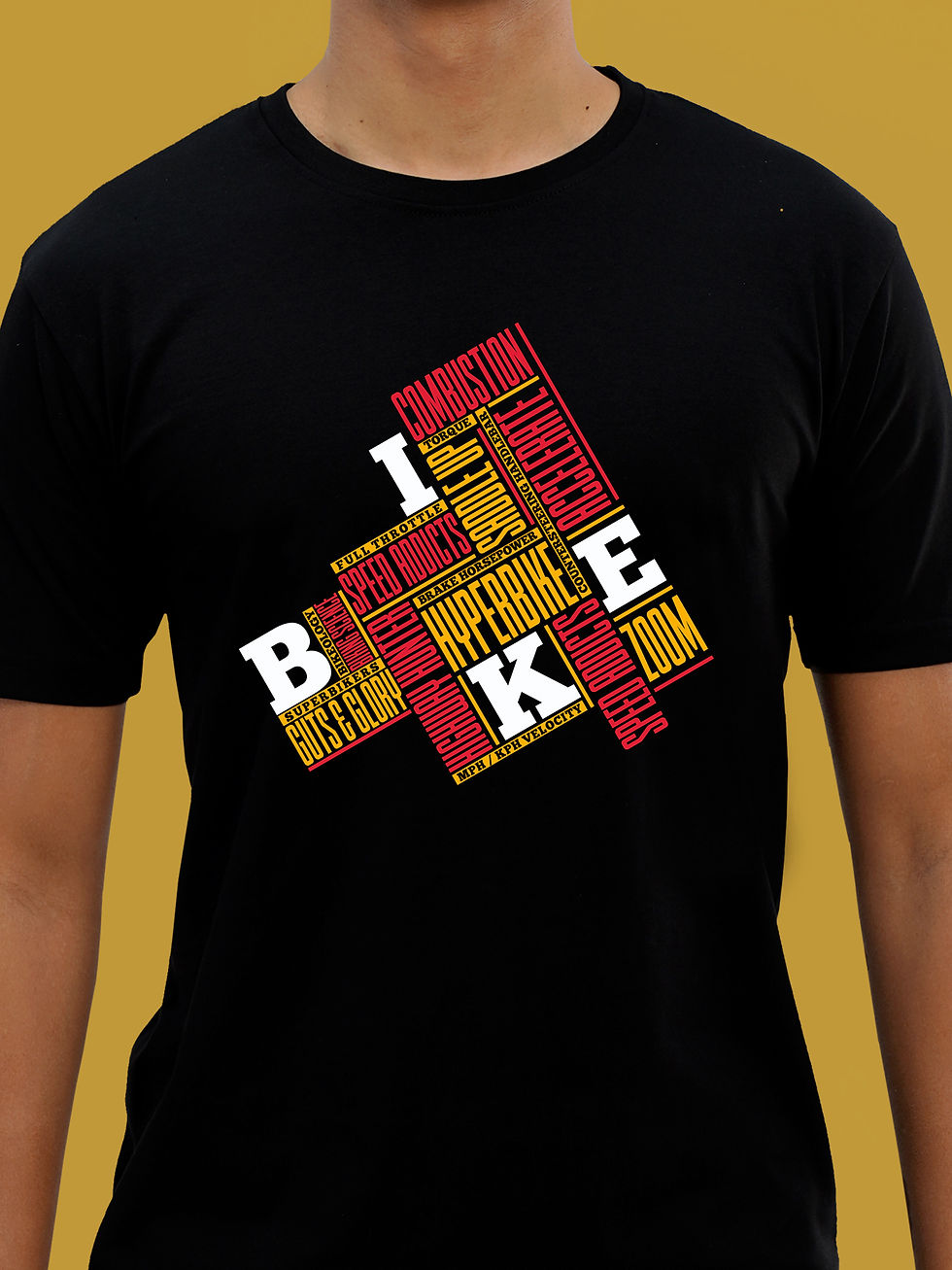 TYPOGRAPHIC BIKER T-SHIRT FRONT ZOOM