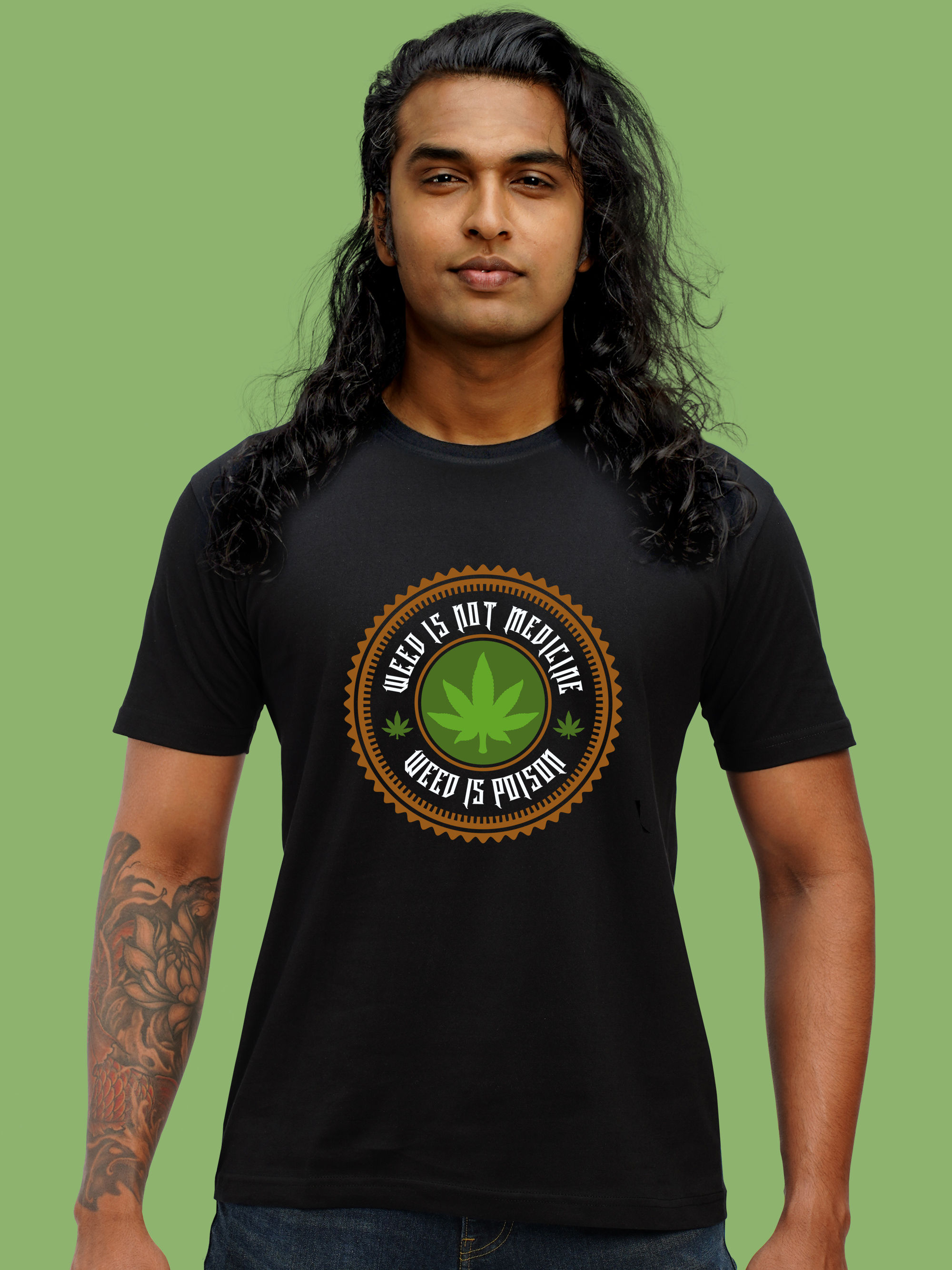 WEED IS POISON - AWESOME T-SHIRT FRONT