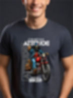 Biker Attitude - Black Round Neck - Biker T-Shirt - Front View Zoom