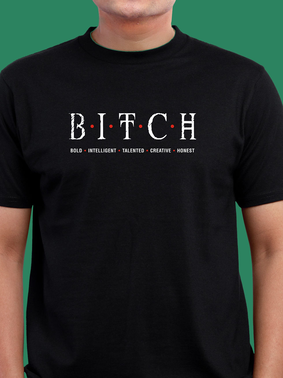 B.I.T.C.H. - NAUGHTY T-SHIRT FRONT ZOOM