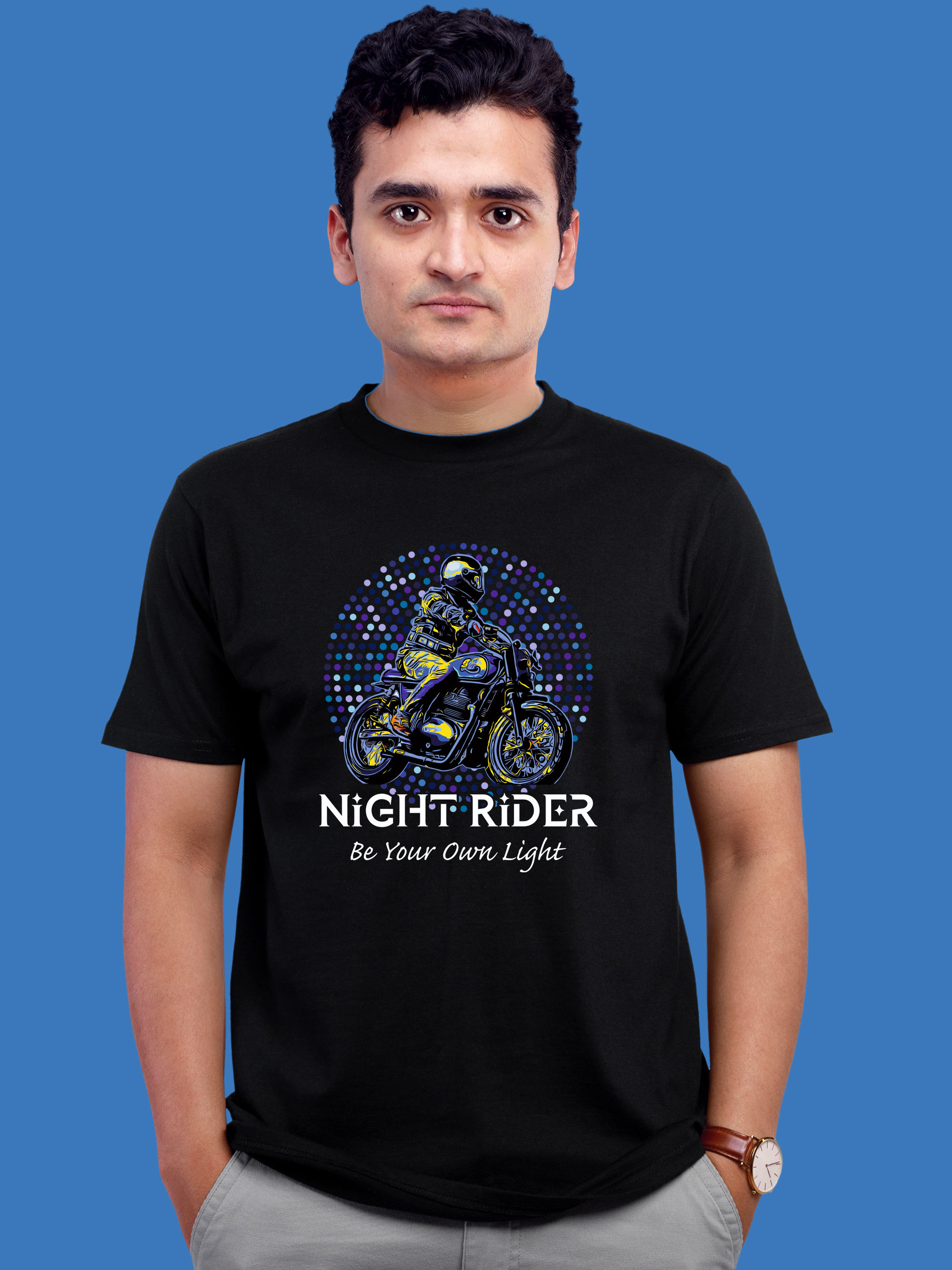 NIGHT RIDER - BIKER T-SHIRT FRONT