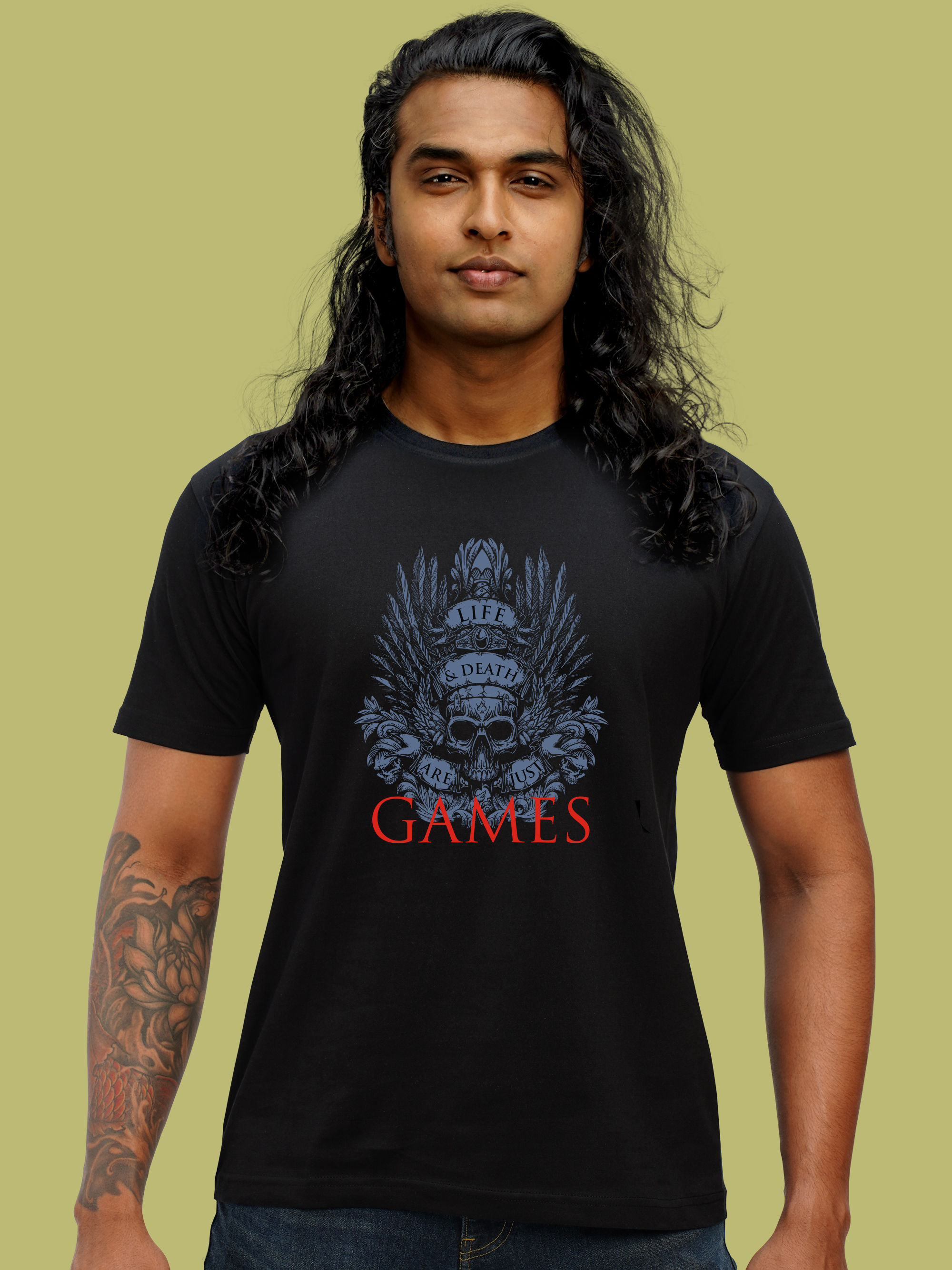 LIFE & DEATH ARE JUST GAMES - NEGATIVITY T-SHIRT FRONT