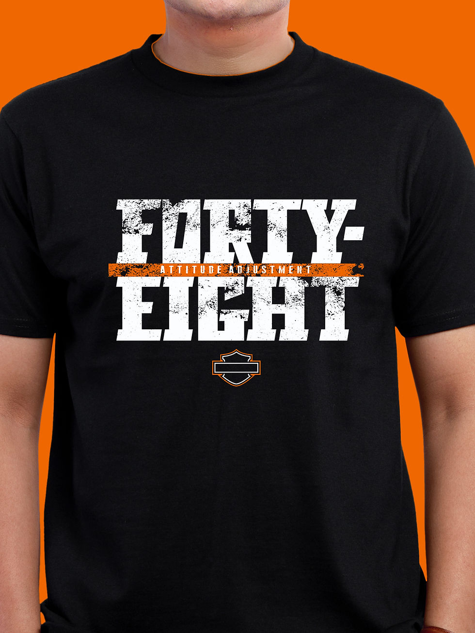 Thumbnail: HARLEY INSPIRED BIKER T-SHIRT FRONT ZOOM