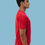 Thumbnail: Make Love, Not War - Red, Round Neck T-Shirt - Side View
