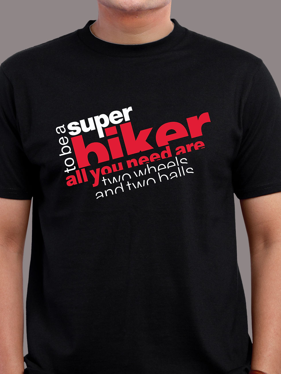 Thumbnail: SUPERBIKER TYPOGRAPHIC BIKER T-SHIRT FRONT ZOOM