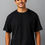 Thumbnail: Comic Book - Oversized Black, Round Neck T-Shirt - Front View