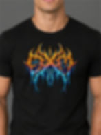 Abstract Typography - Black, Round Neck Awesome T-Shirt - Front View, Zoom