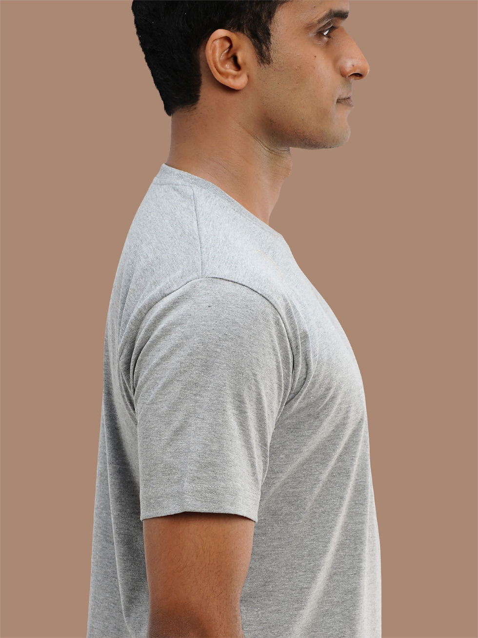 Thumbnail: Passion Rider Grey Melange Biker T-Shirt - Side