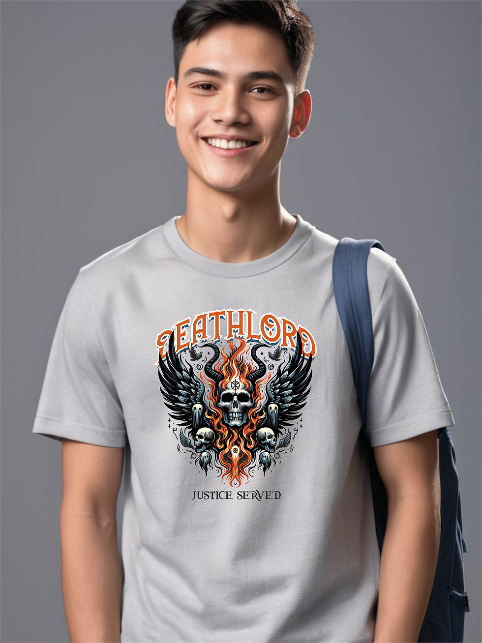 Thumbnail: Death Lord, Steel Grey, Round Neck - Awesome T-Shirt - Student