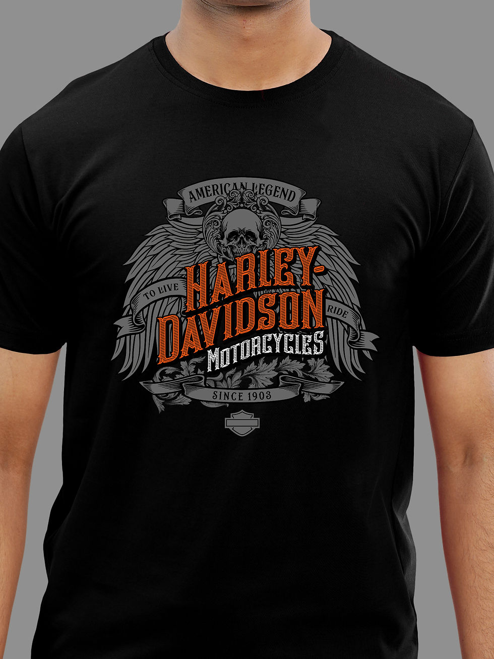 HARLEY INSPIRED BIKER T-SHIRT FRONT ZOOM