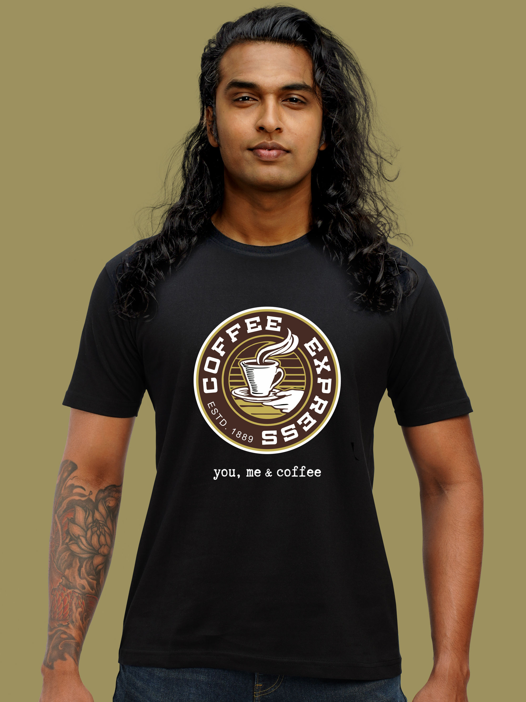 YOU, ME & COFFEE - AWESOME T-SHIRT FRONT