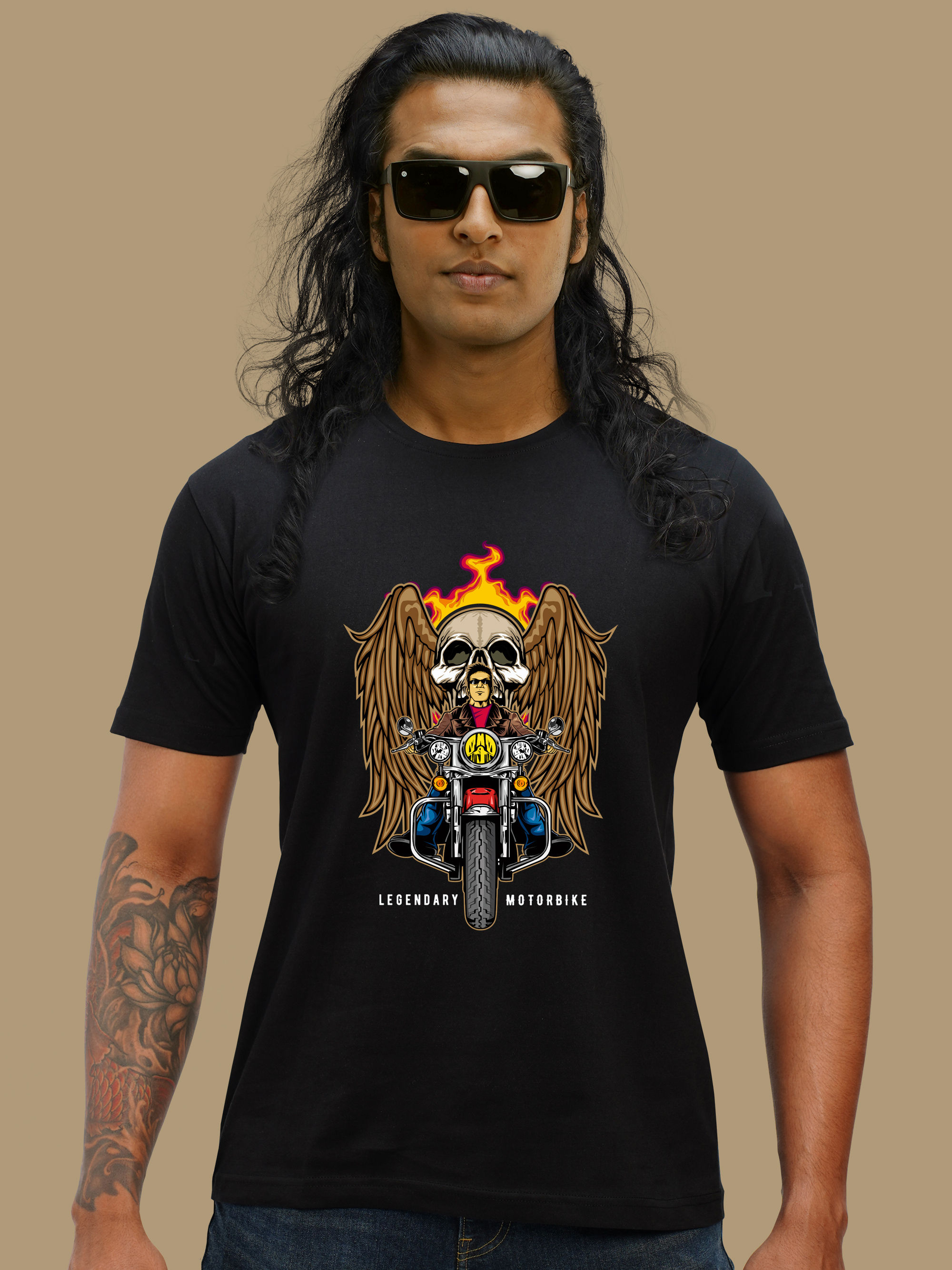 LEGENDARY MOTORBIKE - BIKER T-SHIRT FRONT