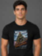 Military Spirit - Royal Enfield Rider - Black, Round Neck - Biker T-Shirt - Front View