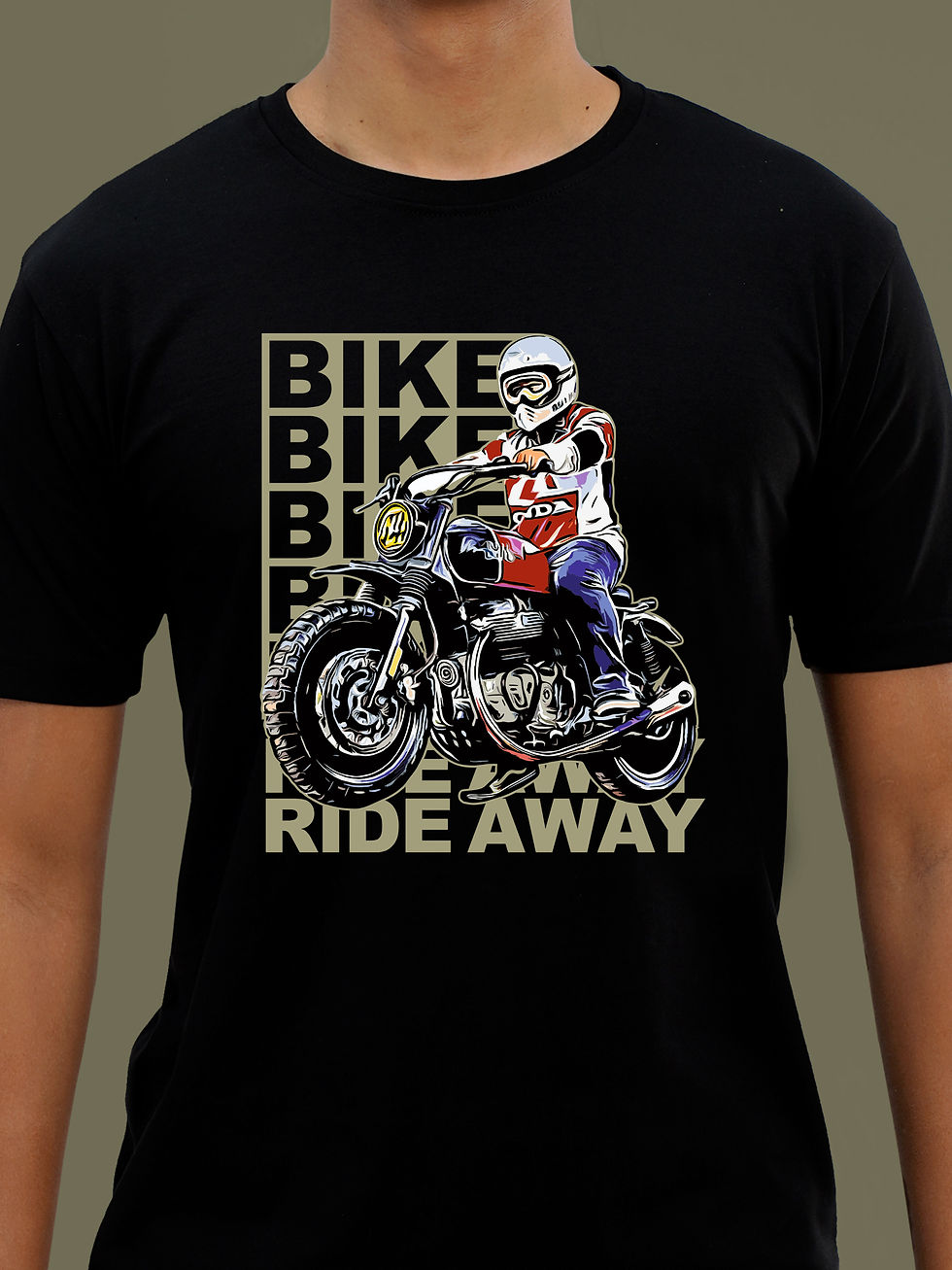 RIDE AWAY - BIKER T-SHIRT FRONT ZOOM