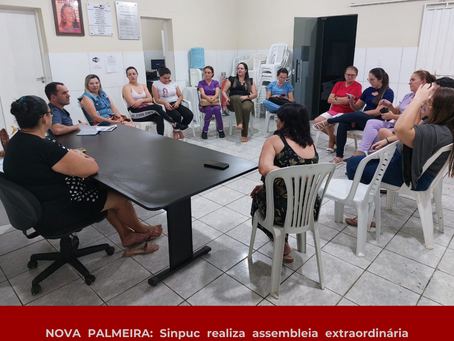 NOVA PALMEIRA: Sinpuc realiza assembleia extraordinária para discutir piso nacional da enfermagem.