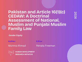 Pakistan and CEDAW: A Doctrinal Assessment of National, Muslim and Punjabi Muslim Family Law