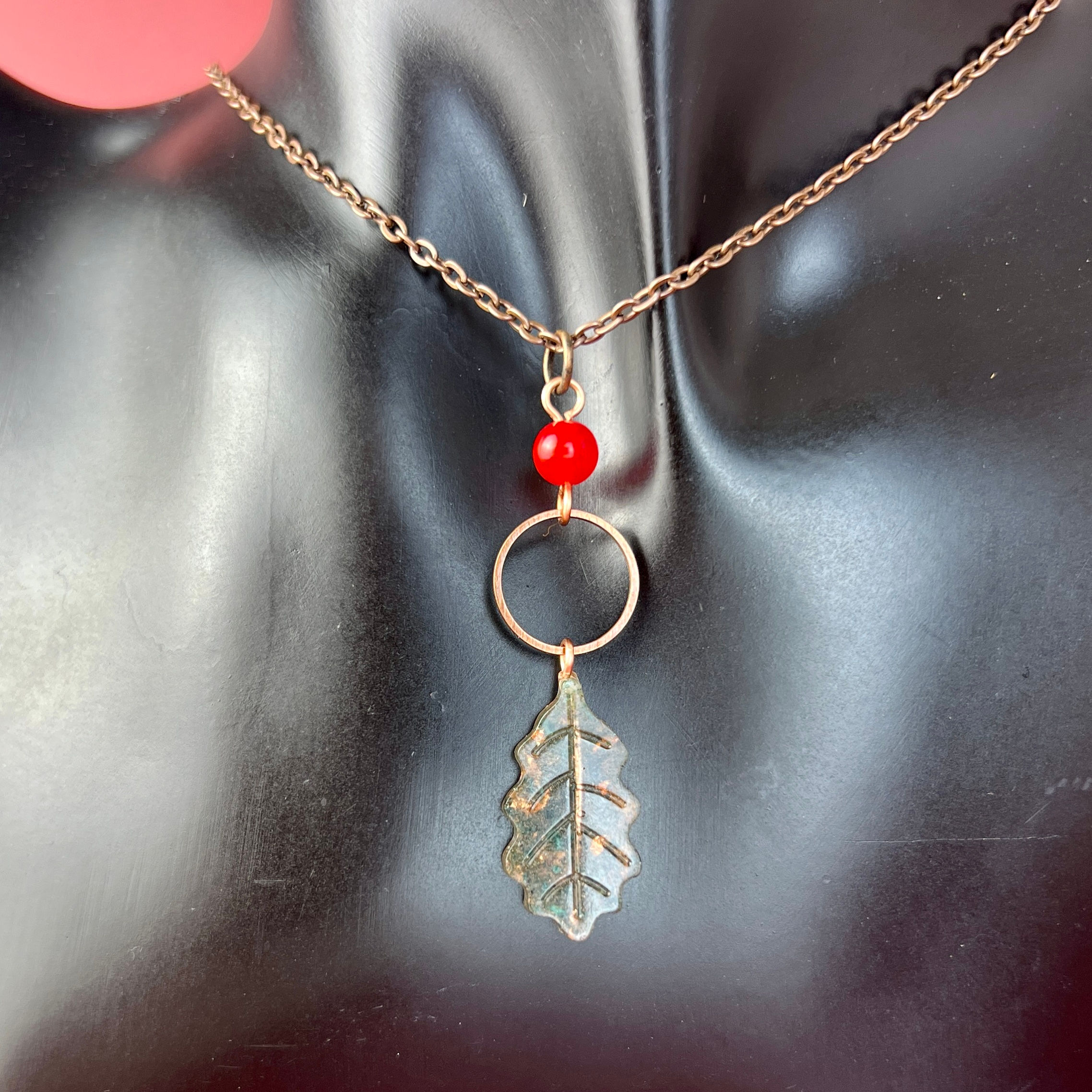Holly Leaf Necklace - Fuchsite & Copper
