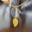 Thumbnail: Hoop Leaf Necklace - Hessonite and Gold