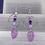 Thumbnail: Beaded Leaf Earrings - Amethyst and Silver