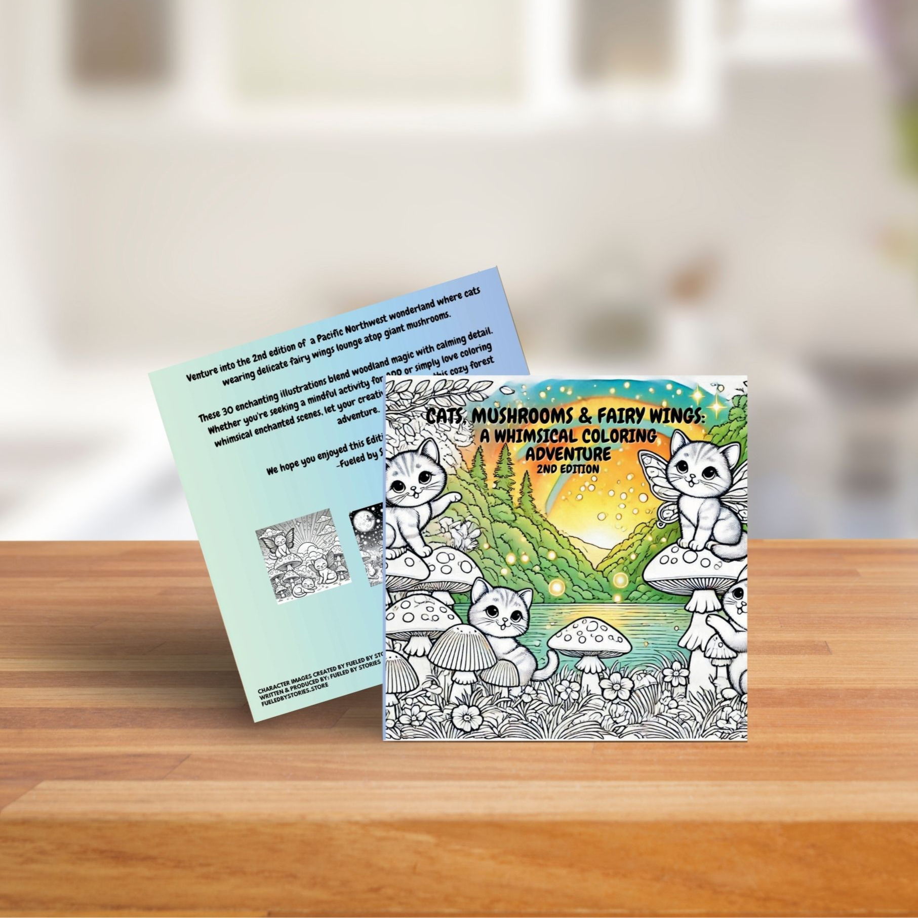 Cats, Mushrooms & Fairy Wings: A Whimsical Coloring Adventure