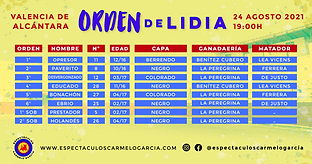 Orden de Lidia para Valencia de Alcántara