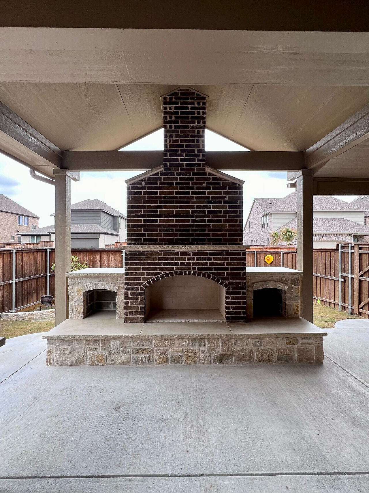 fireplace and patio
