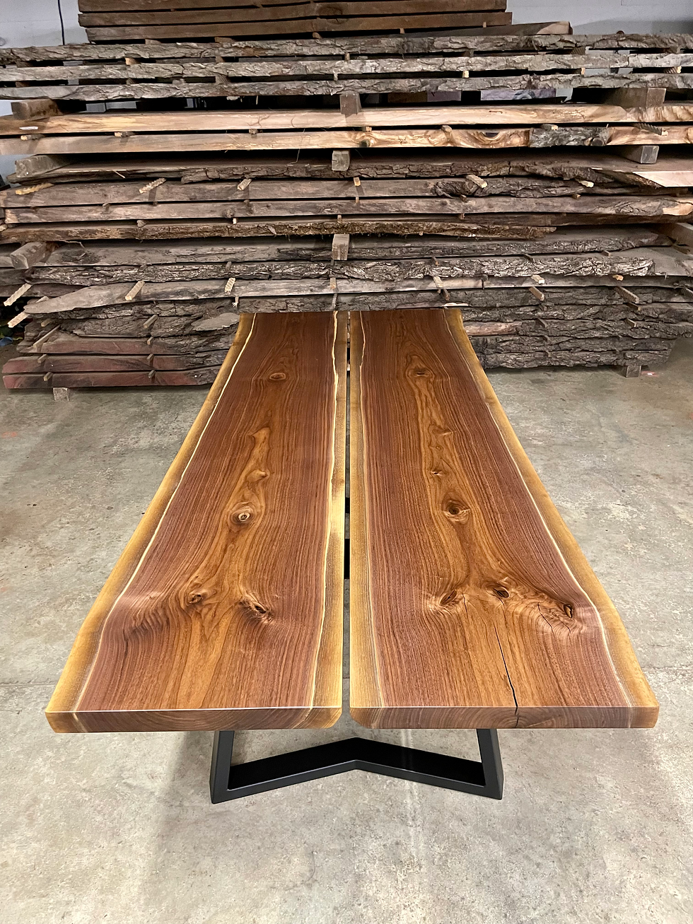 Thumbnail: Black Walnut Dining Table - Bookmatch Modern