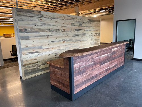 Reception Desk - Black Walnut + Maple | Maverick Sawmill