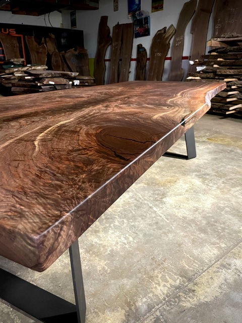 Thumbnail: Live Edge / Dimensional Edge Single Piece Dining Table  - Black Walnut