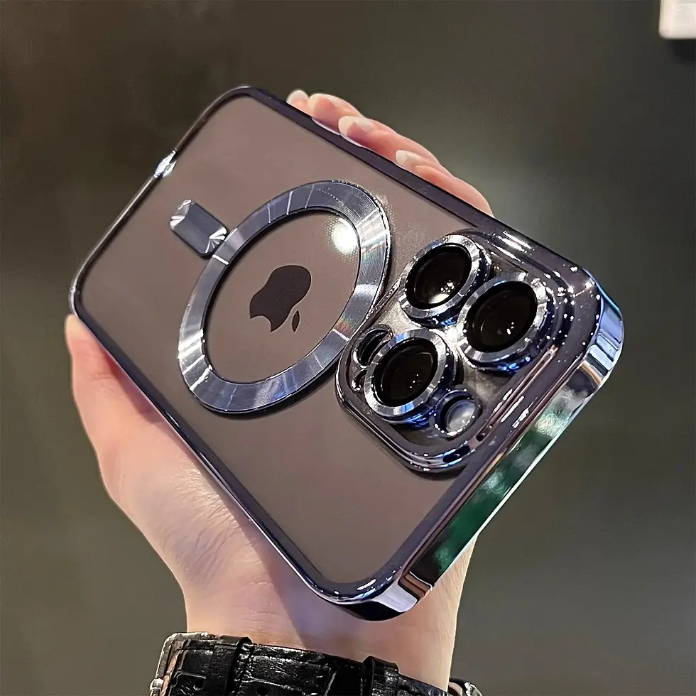 Thumbnail: Luxury Magnetic Plating Clear Case for Magsafe Wireless Charging iPhone 11 12 13