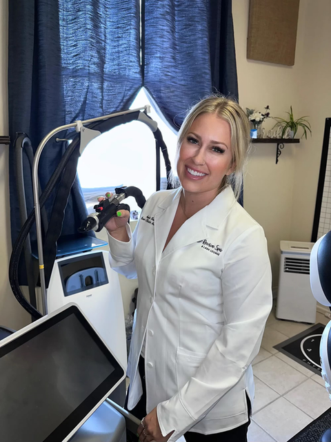 Licensed esthetician at Revive Spa & Lash Lounge preparing for a facial in Southern Pines, NC